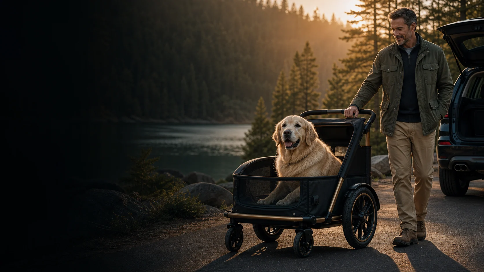 Large senior dog included in a premium outdoor routine