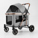 Steadavo Atlas large dog stroller with covered cabin and four-wheel mobility design