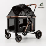 Steadavo Atlas large dog stroller with covered cabin and four-wheel mobility design