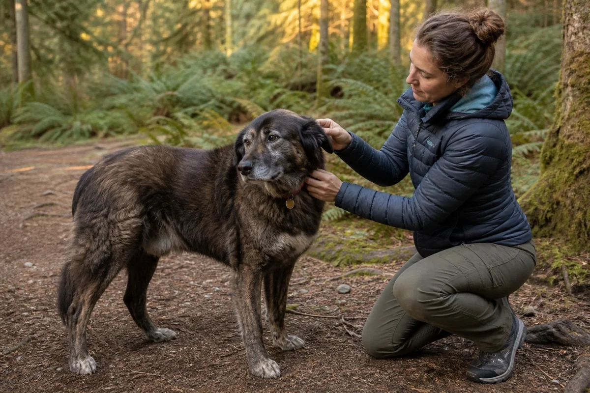 A Calm Dog Tick Check After Hiking